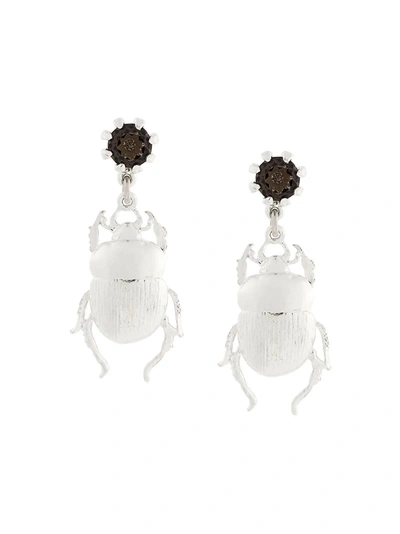 Alex Monroe Beetle Earrings