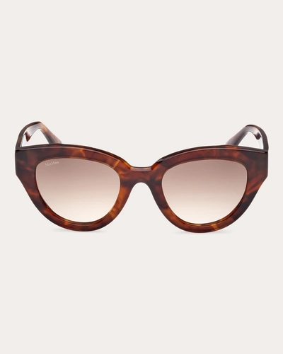 Max Mara Women's Blonde Havana Glimpse 1 Cat-eye Sunglasses In Brown