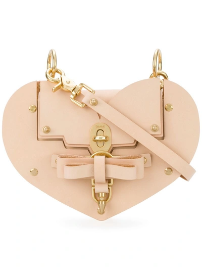 Niels Peeraer Saddle Leather Heart Handbag In Pink