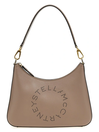 Stella Mccartney Small Stella Logo Shoulder Bag In Grey