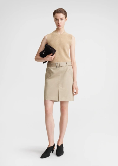 Totême Cotton Trench Skirt Fawn In Neutral