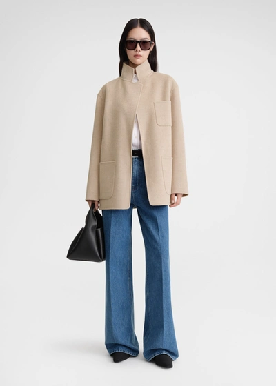Totême Patch Pocket Doublé Jacket Fawn Melange In Neutral