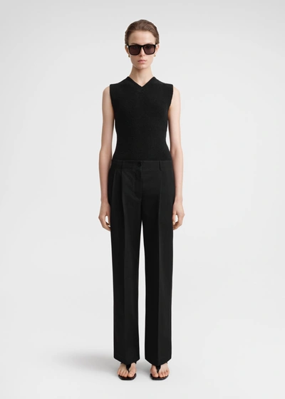 Totême Relaxed Twill Trousers Black