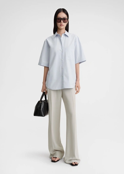 Totême Toteme Woman Shirt Sky Blue Size 8 Organic Cotton