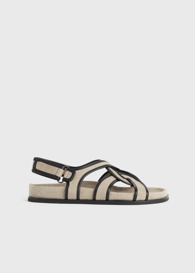 Totême The Chunky Sandal Beige/black In Brown