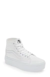 Vans Sk8-hi Tapered Stackform Platform Sneaker In Canvas True White