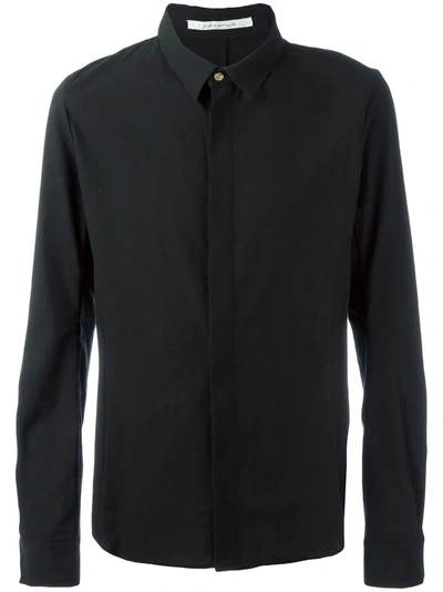 Individual Sentiments Concealed Fastening Shirt In Black