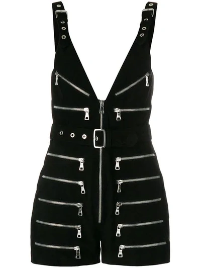 Manokhi Multi-zip Playsuit In Black