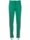 Gucci Crystal Embellished Stirrup Leggings In Green