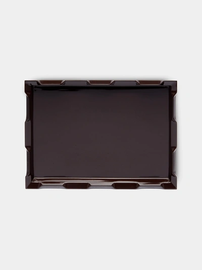 The Lacquer Company Denston Lacquered Small Tray In Black