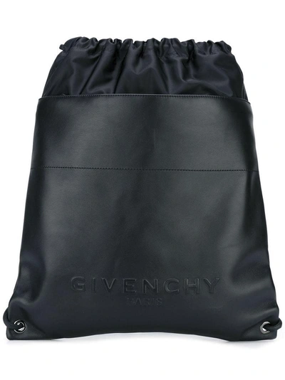 Givenchy Logo Embossed Backpack In Black