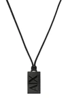 Emporio Armani Dog Tag Necklace In Black