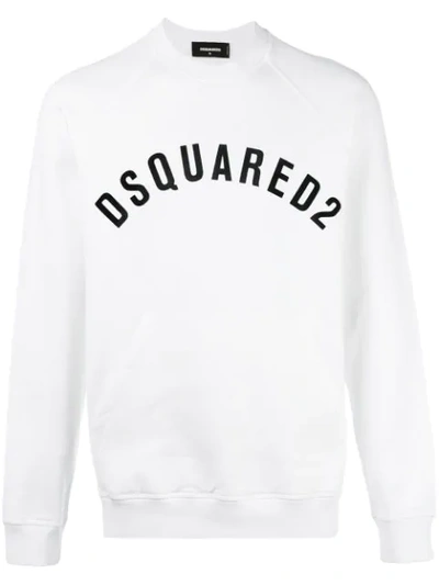Dsquared2 Vintage Logo Pocket Sweatshirt In White