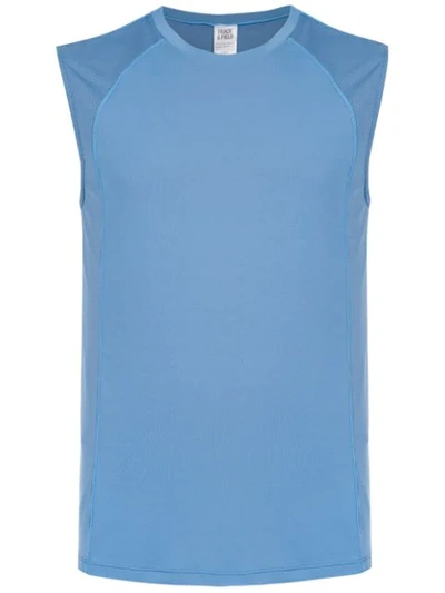 Track & Field Panelled Tank Top In Blue