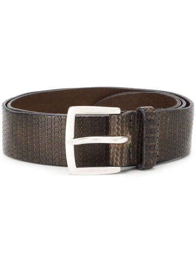 Orciani Embossed Circle Design Belt In Brown