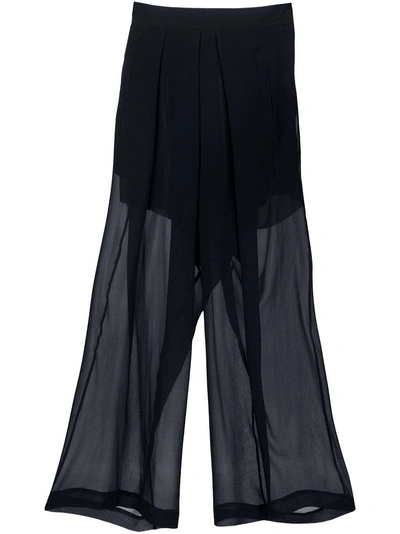 Isabel Benenato Sheer Cropped Trousers In Black
