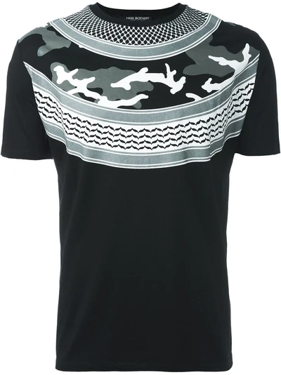 Neil Barrett Patterned Camouflage T In Black