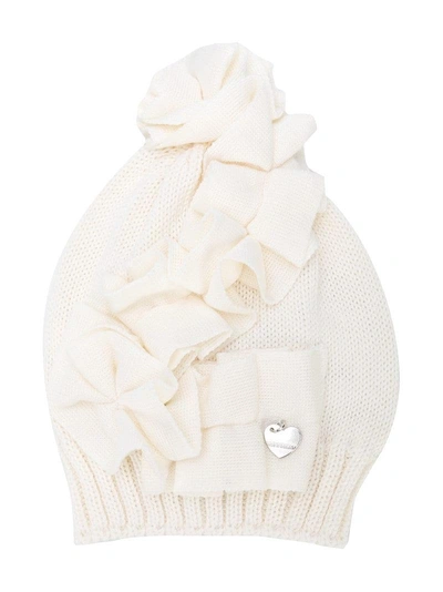 Monnalisa Ruffled Beanie In White