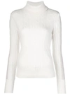N•peal N.peal Cable Knit Roll Neck Sweater - White