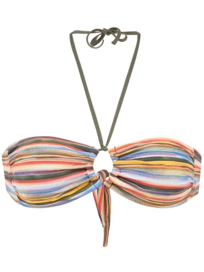 Track & Field Snake Bandeau Bikini Top In Multicolour
