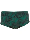 Track & Field Printed Swimming Trunks In Green