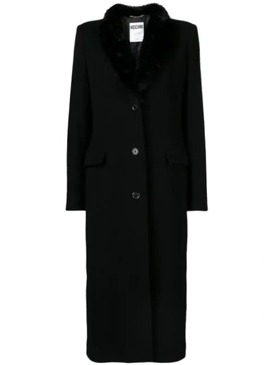 Moschino Single-breasted Coat In Black