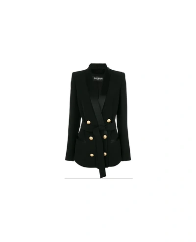 Balmain Button-embellished Blazer In Black