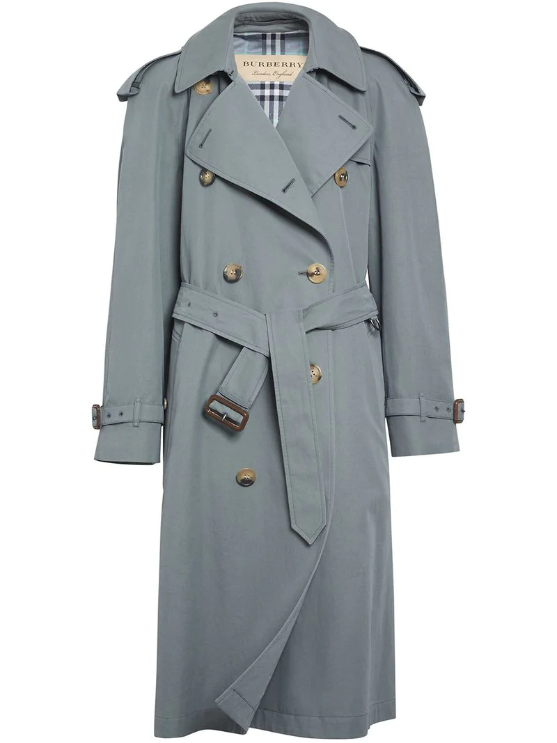 Burberry Wool-lined Tropical Gabardine Trench Coat - Blue | ModeSens