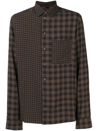 Qasimi Contrast Check Shirt In Brown