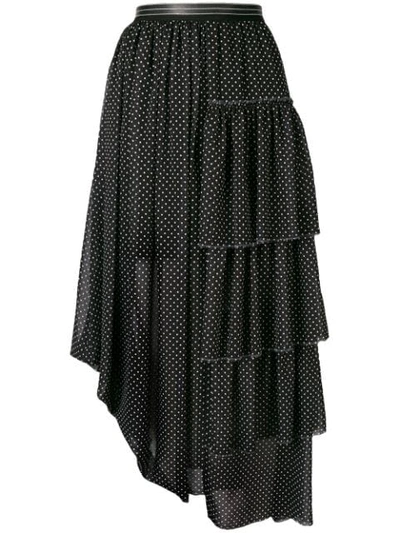 Loewe Midi Pleated Skirt In Black/white