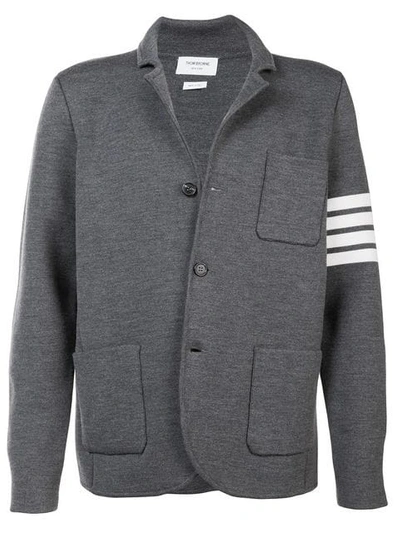 Thom Browne Rib Knit Blazer In Grey