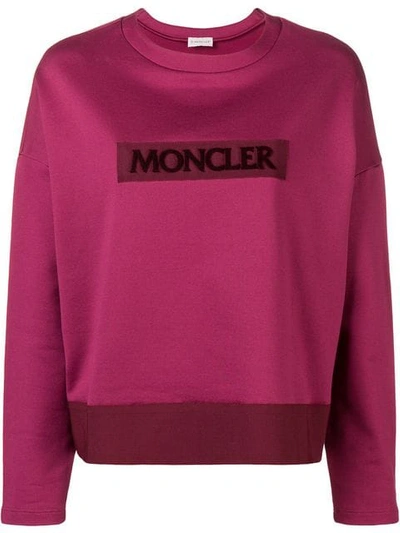 Moncler Logo Patch Sweatshirt In Pink
