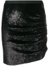 Iro Sequinned Mini Skirt - Black