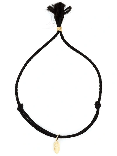 Luis Morais Hanging Hamsa Tassel Bracelet In Black