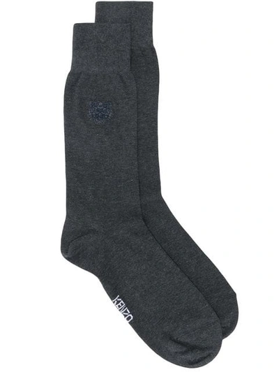 Kenzo Logo Socks In Grey