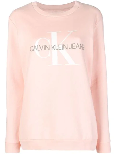 Ck Jeans Calvin Klein Jeans Crew-neck Logo Sweatshirt - Pink