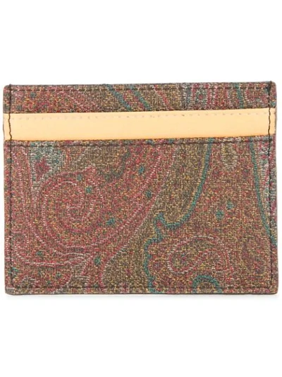 Etro Paisley Cardholder In Brown