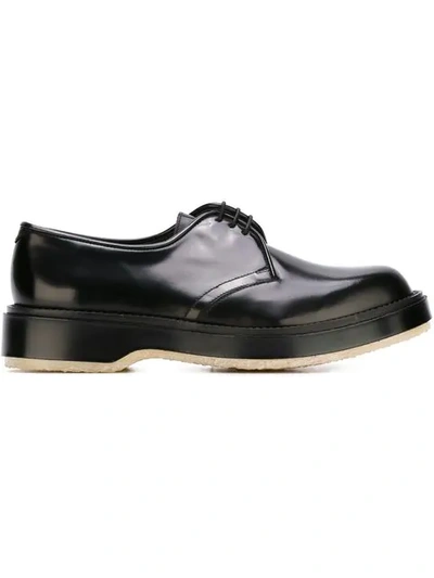 Adieu Chunky Sole Derby Shoes In Black