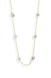 Argento Vivo Sterling Silver Nugget Station Necklace In Gold/ Sil