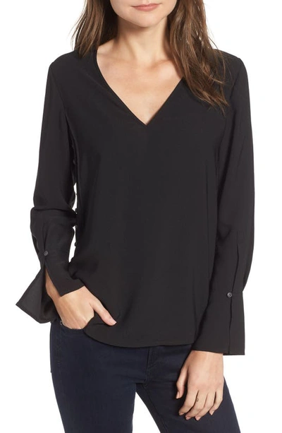 Chelsea28 Button Detail Top In Black