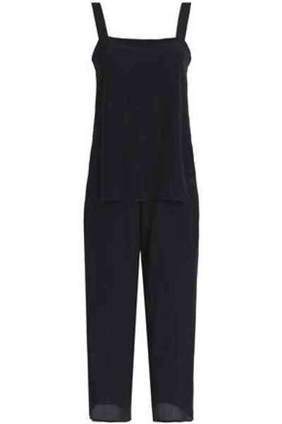 Theory Silk Crepe De Chine Jumpsuit In Black