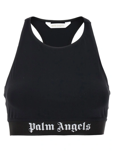 Palm Angels Logo Sporty Top Tops In Black