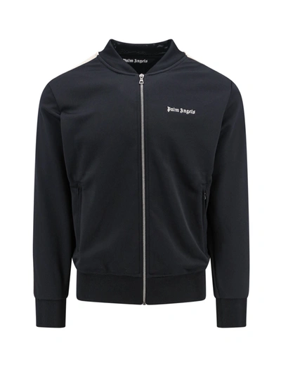 Palm Angels Sweatshirt With Classic Logo Embroidery In Black