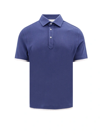 Brunello Cucinelli Cotton Polo Shirt In Purple