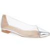 Schutz Clearly Pointy Toe Flat In Silver