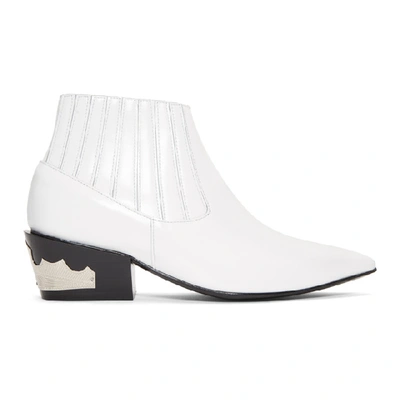 Toga Western Style Ankle Boots In White