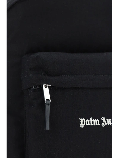 Palm Angels Cordura Logo Backpack In Black White