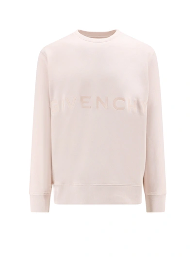 Givenchy Cotton Sweatshirt With Logo Embroidery In Pink