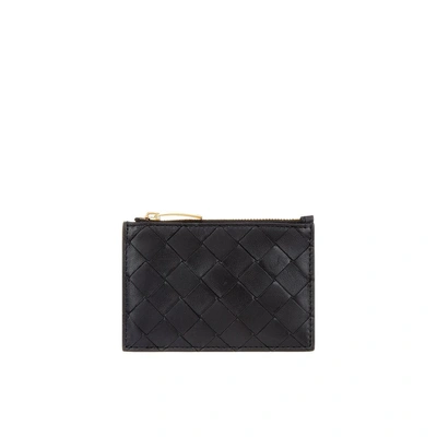 Bottega Veneta Leather Keyring In Black