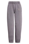 Alexander Wang Puff Logo Structured Terry Sweatpants In Acid Fog